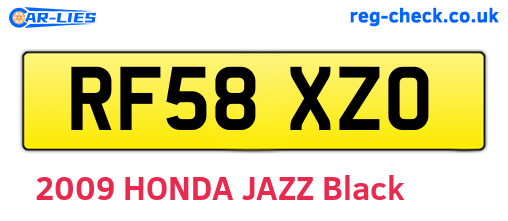 RF58XZO are the vehicle registration plates.