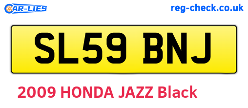 SL59BNJ are the vehicle registration plates.
