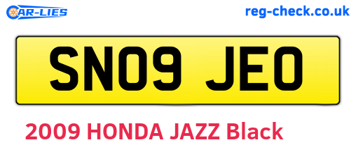 SN09JEO are the vehicle registration plates.