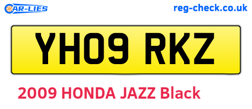 YH09RKZ are the vehicle registration plates.