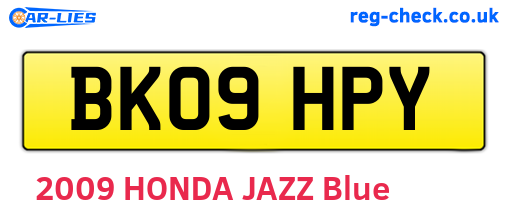 BK09HPY are the vehicle registration plates.