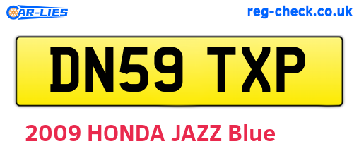 DN59TXP are the vehicle registration plates.