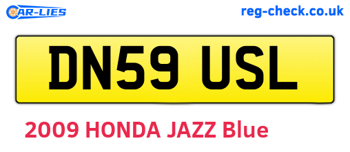 DN59USL are the vehicle registration plates.