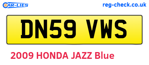DN59VWS are the vehicle registration plates.