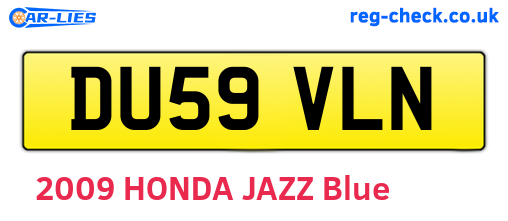 DU59VLN are the vehicle registration plates.