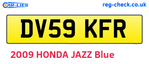 DV59KFR are the vehicle registration plates.
