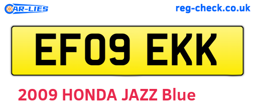 EF09EKK are the vehicle registration plates.