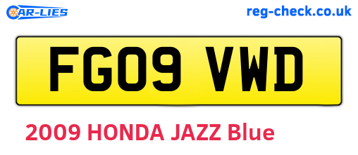 FG09VWD are the vehicle registration plates.