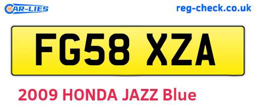 FG58XZA are the vehicle registration plates.