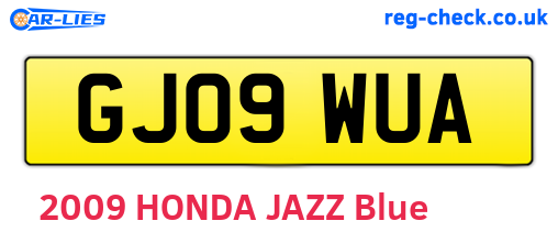 GJ09WUA are the vehicle registration plates.