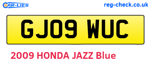 GJ09WUC are the vehicle registration plates.