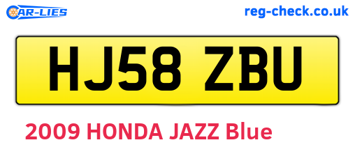 HJ58ZBU are the vehicle registration plates.