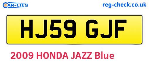 HJ59GJF are the vehicle registration plates.