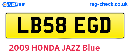 LB58EGD are the vehicle registration plates.