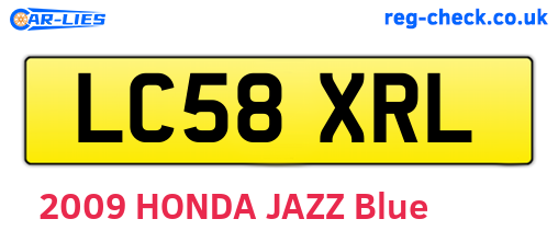 LC58XRL are the vehicle registration plates.
