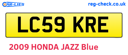 LC59KRE are the vehicle registration plates.