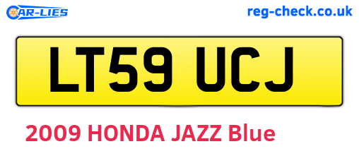LT59UCJ are the vehicle registration plates.