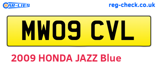 MW09CVL are the vehicle registration plates.