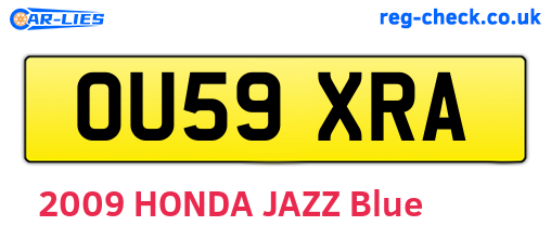 OU59XRA are the vehicle registration plates.