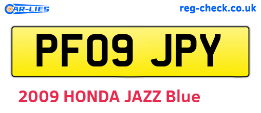 PF09JPY are the vehicle registration plates.