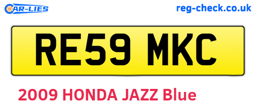 RE59MKC are the vehicle registration plates.