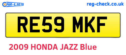 RE59MKF are the vehicle registration plates.