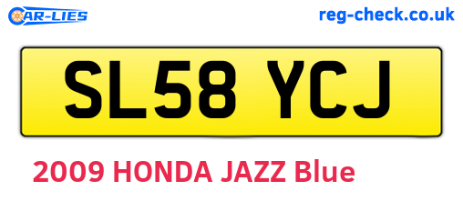 SL58YCJ are the vehicle registration plates.