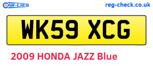 WK59XCG are the vehicle registration plates.
