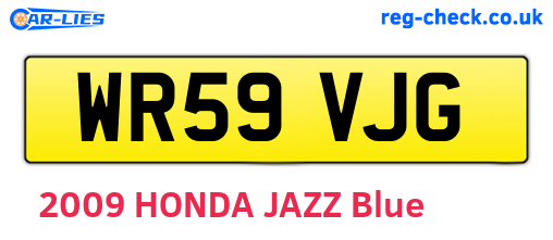 WR59VJG are the vehicle registration plates.