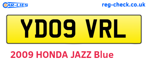 YD09VRL are the vehicle registration plates.