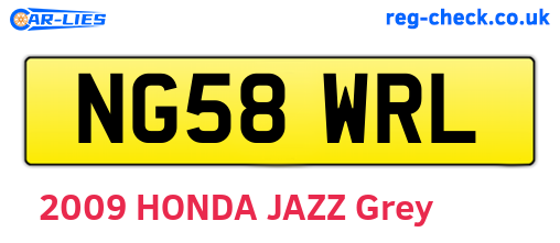 NG58WRL are the vehicle registration plates.