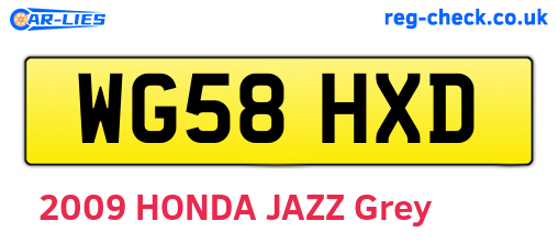 WG58HXD are the vehicle registration plates.