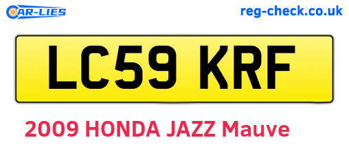 LC59KRF are the vehicle registration plates.