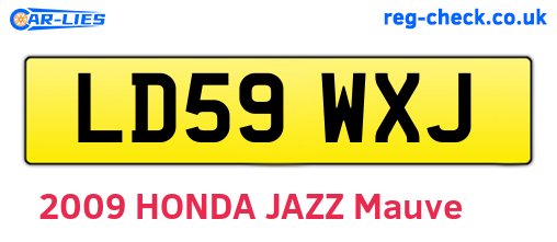 LD59WXJ are the vehicle registration plates.