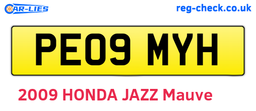 PE09MYH are the vehicle registration plates.