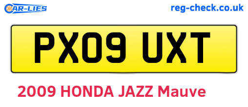 PX09UXT are the vehicle registration plates.