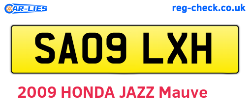 SA09LXH are the vehicle registration plates.