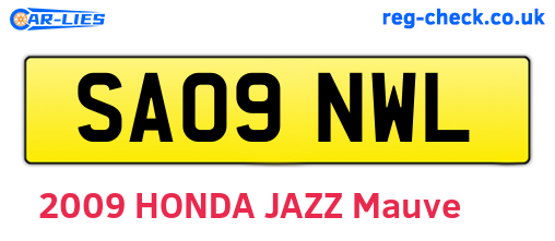 SA09NWL are the vehicle registration plates.