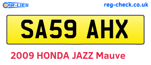 SA59AHX are the vehicle registration plates.