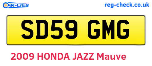 SD59GMG are the vehicle registration plates.