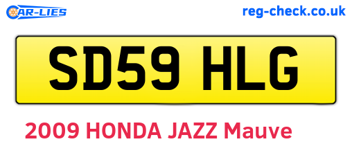 SD59HLG are the vehicle registration plates.