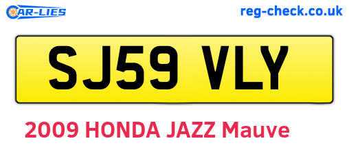 SJ59VLY are the vehicle registration plates.