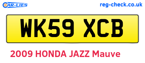 WK59XCB are the vehicle registration plates.