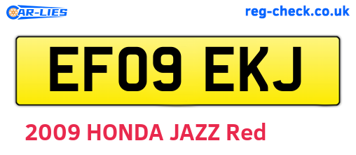 EF09EKJ are the vehicle registration plates.