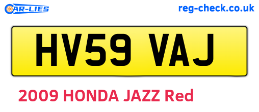 HV59VAJ are the vehicle registration plates.
