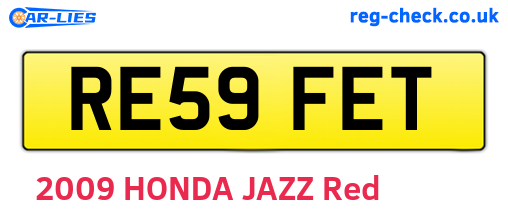 RE59FET are the vehicle registration plates.