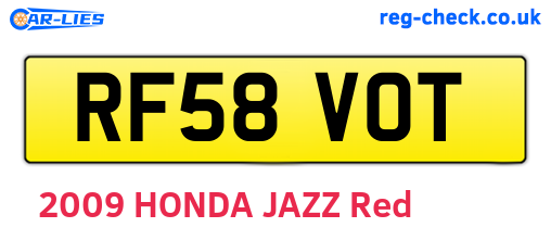 RF58VOT are the vehicle registration plates.