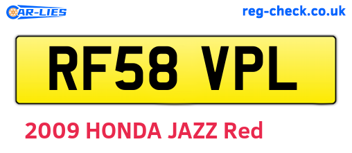RF58VPL are the vehicle registration plates.