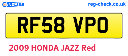 RF58VPO are the vehicle registration plates.