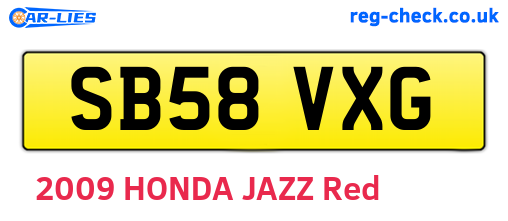 SB58VXG are the vehicle registration plates.
